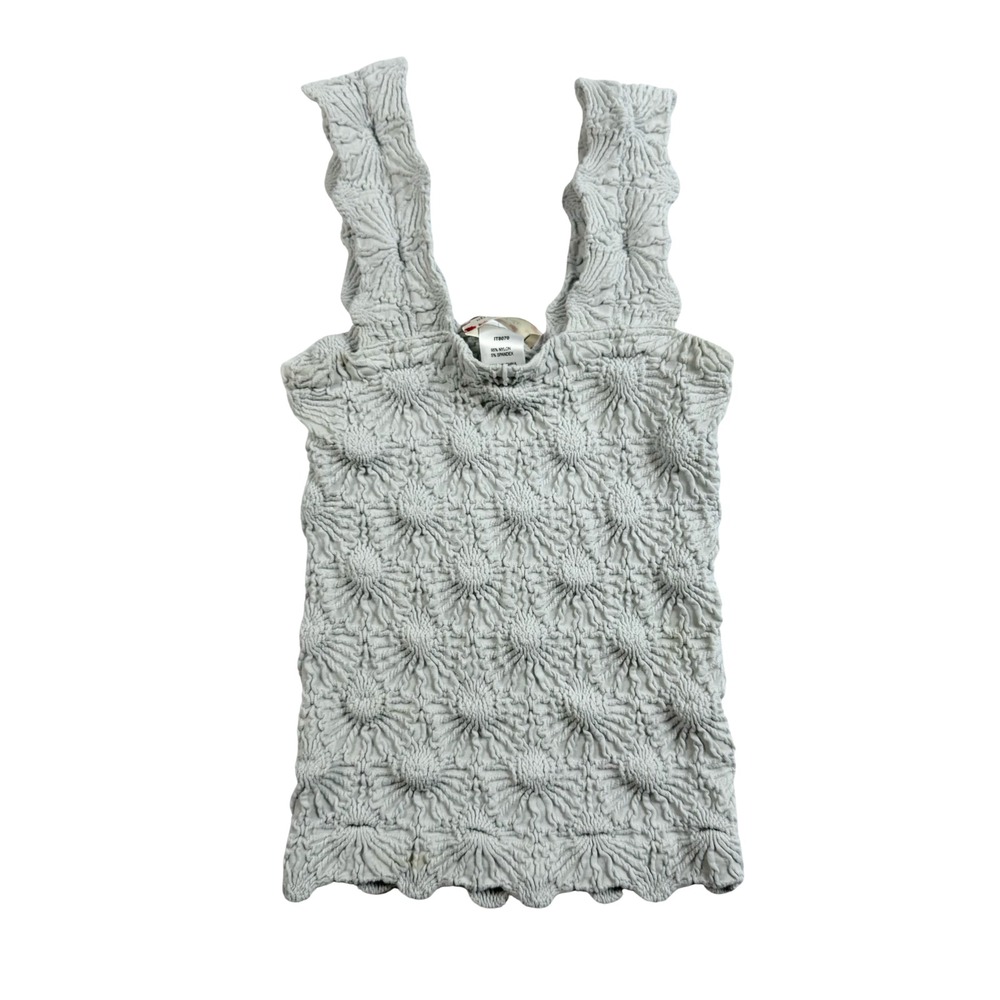 Altar'd State Intimates Popcorn Texture Tank Top Gray S/M IT8070 Crinkle Top‎
